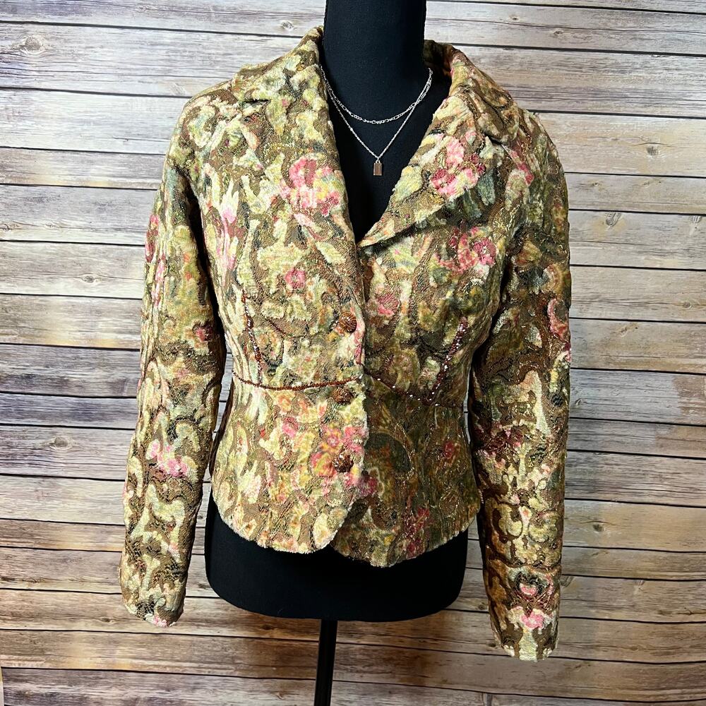 True Meaning Floral Embellished Blazer Jacket Size 6
